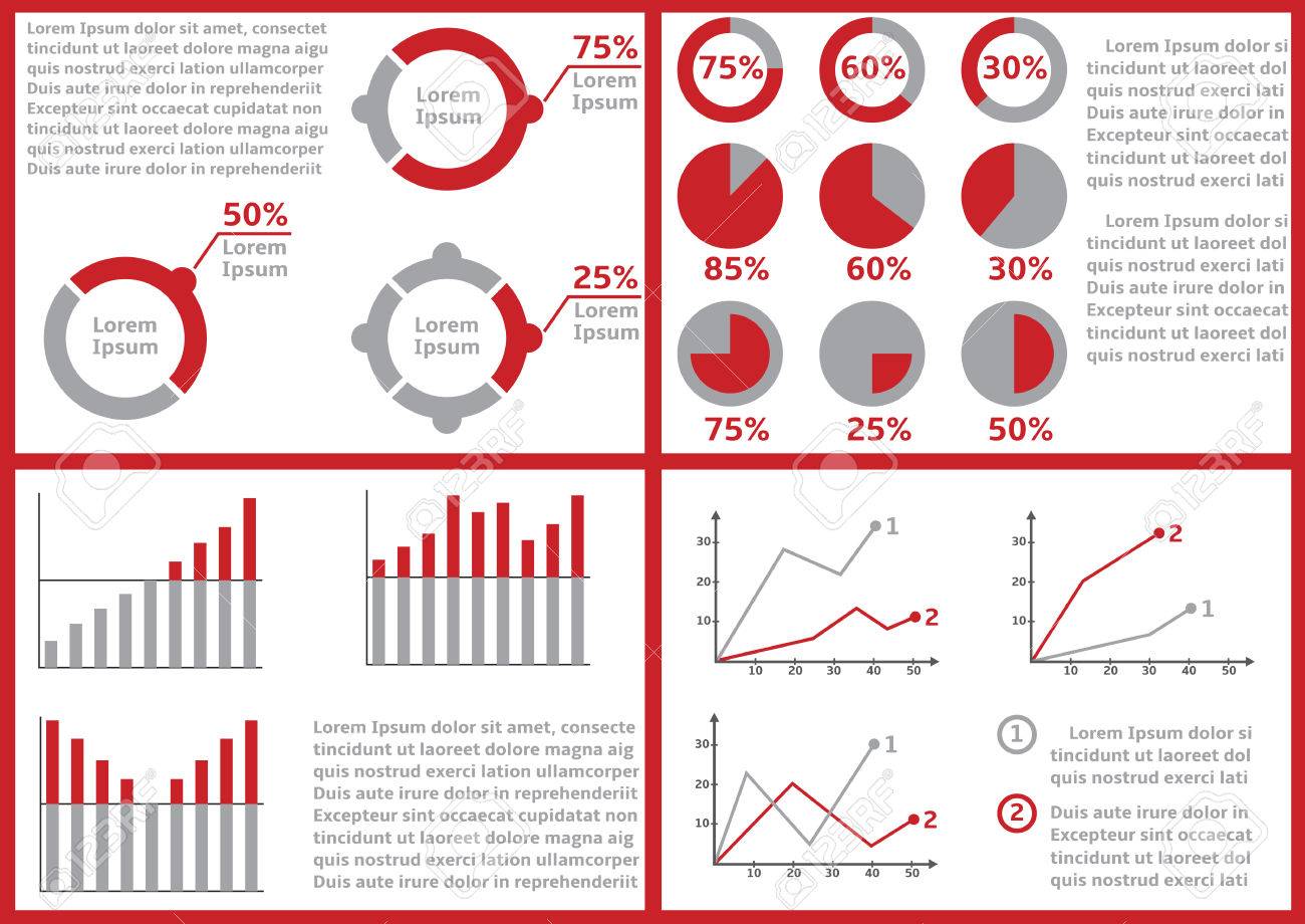 paper documents with infographic elements for presentation or reporting presentation