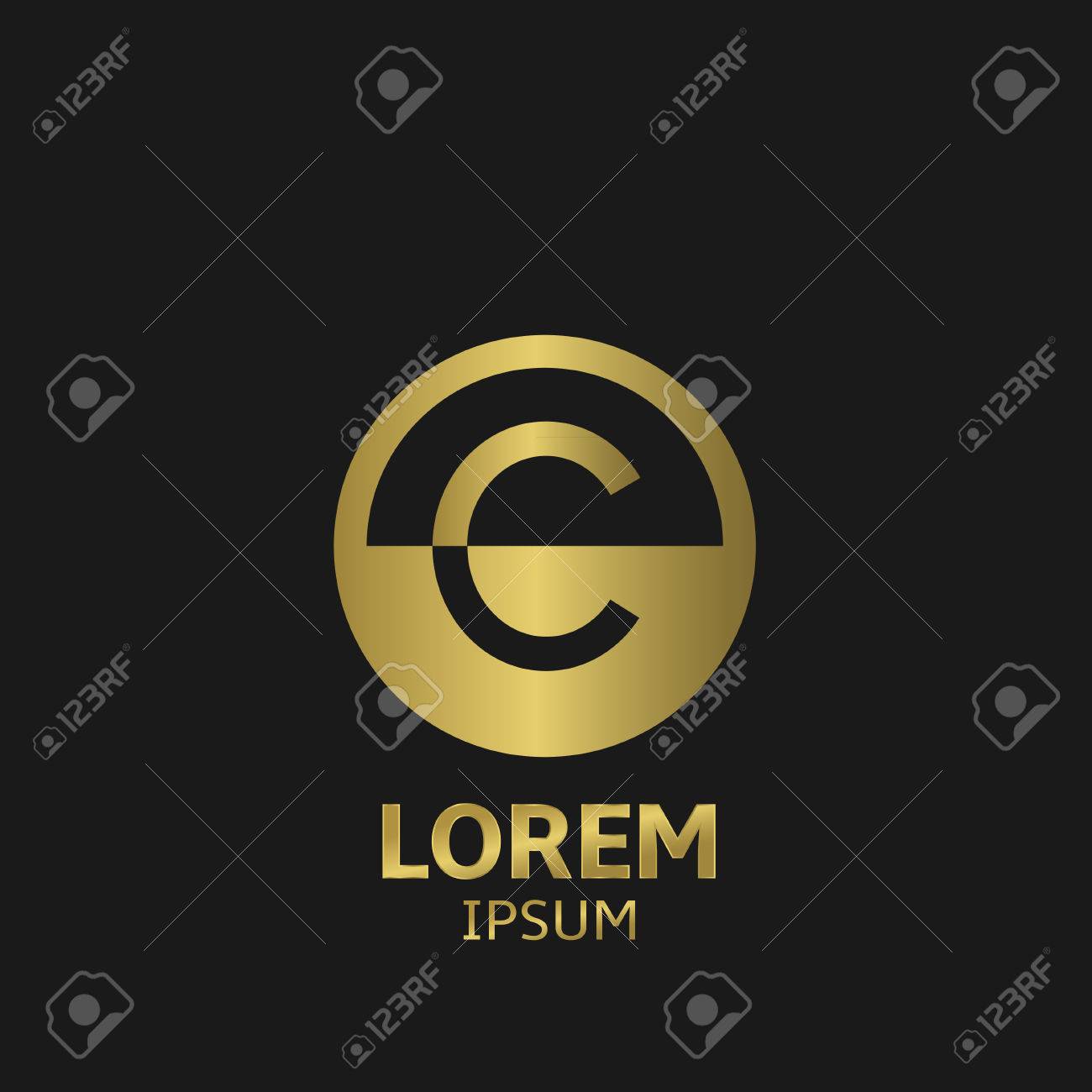 golden letter c logo template vector illustration royalty free
