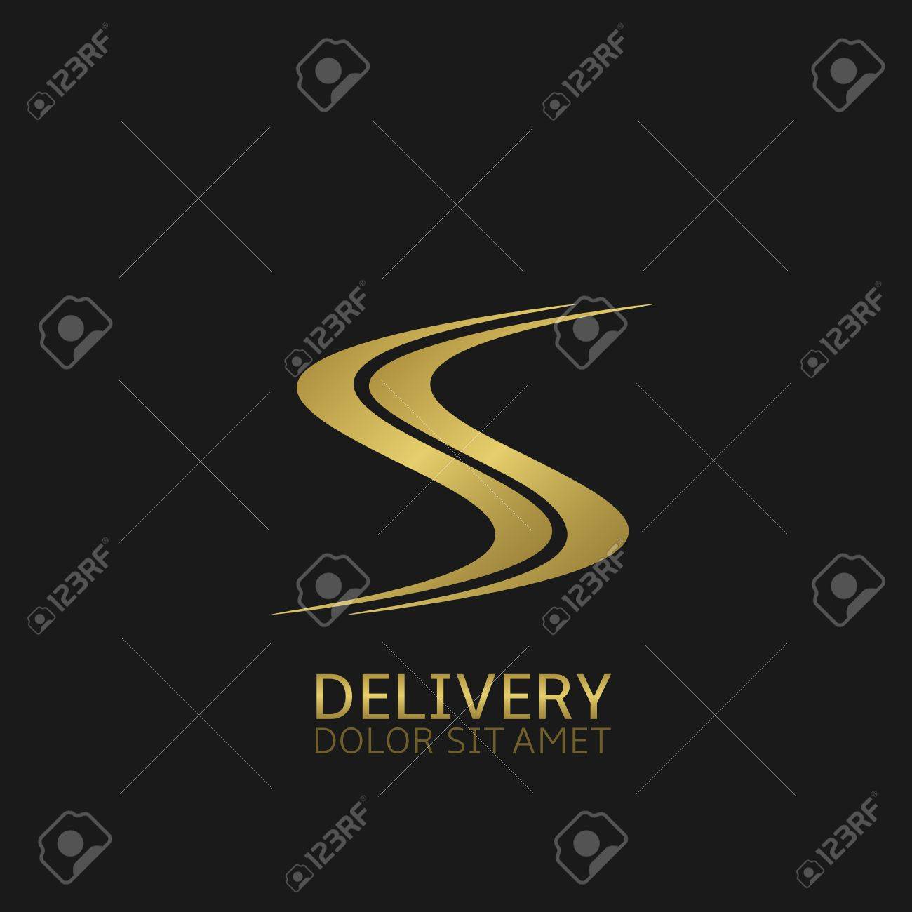 Delivery company logo. Golden road symbol, Vector illustration - 50143142 Delivery company logo. Golden road symbol, Vector illustration - 50143142