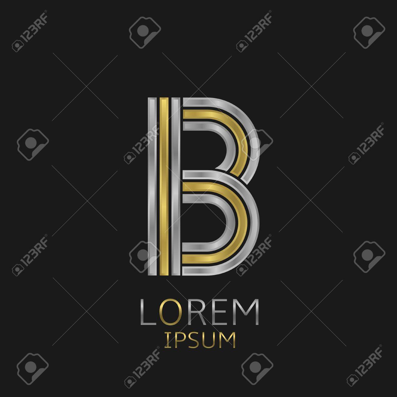 Letter B Logo Mit Goldenen Und Silbernen Elementen Fur Ihre Marke Unternehmen Lizenzfrei Nutzbare Vektorgrafiken Clip Arts Illustrationen Image