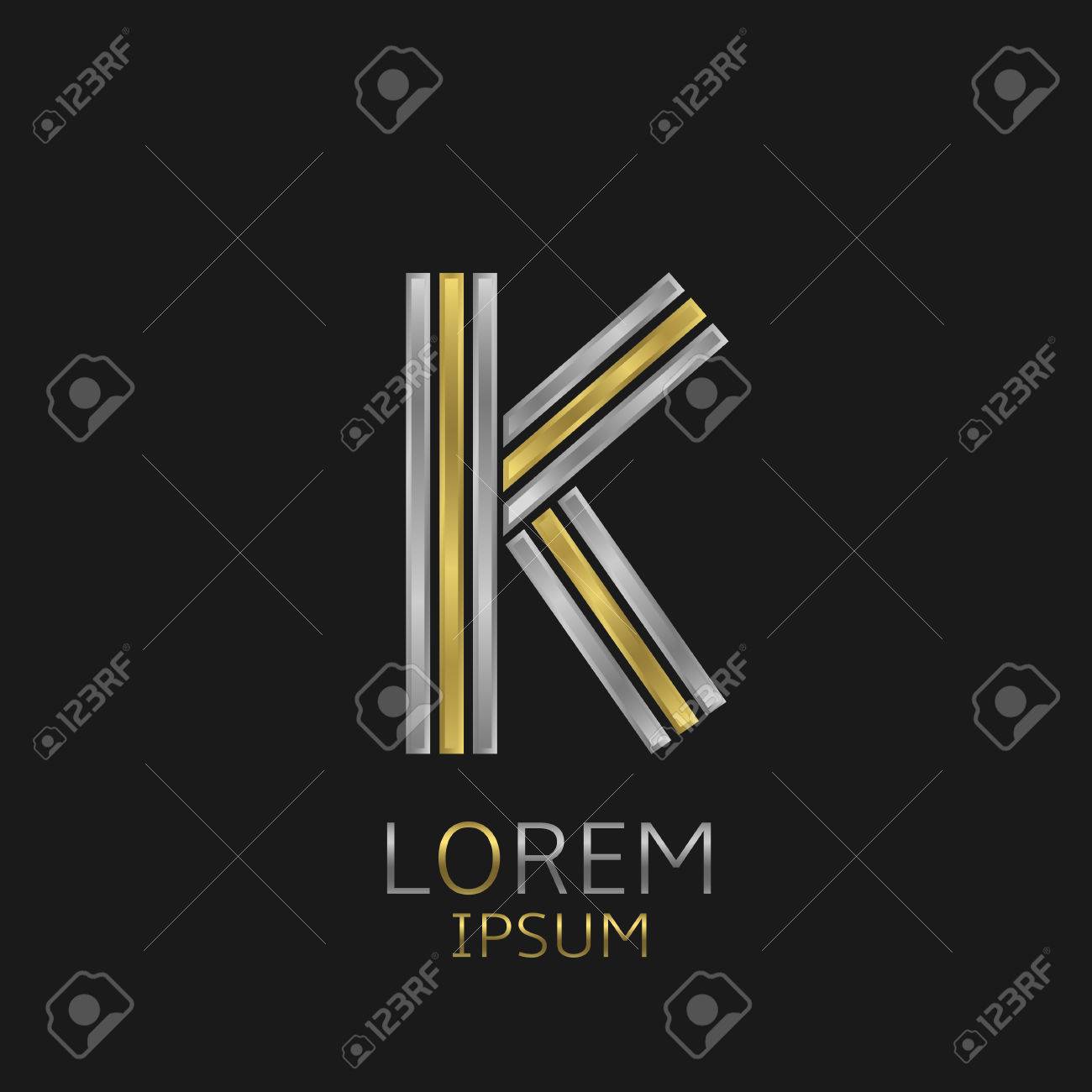 Lettre K Logo Avec Des Elements D Or Et D Argent Pour Votre Entreprise De Marque Clip Art Libres De Droits Vecteurs Et Illustration Image