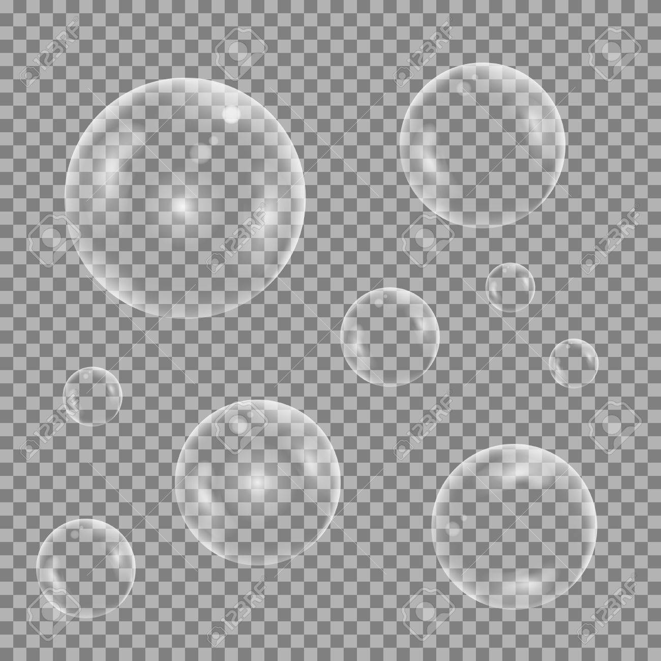 water bubble set on transparent background vector illustration