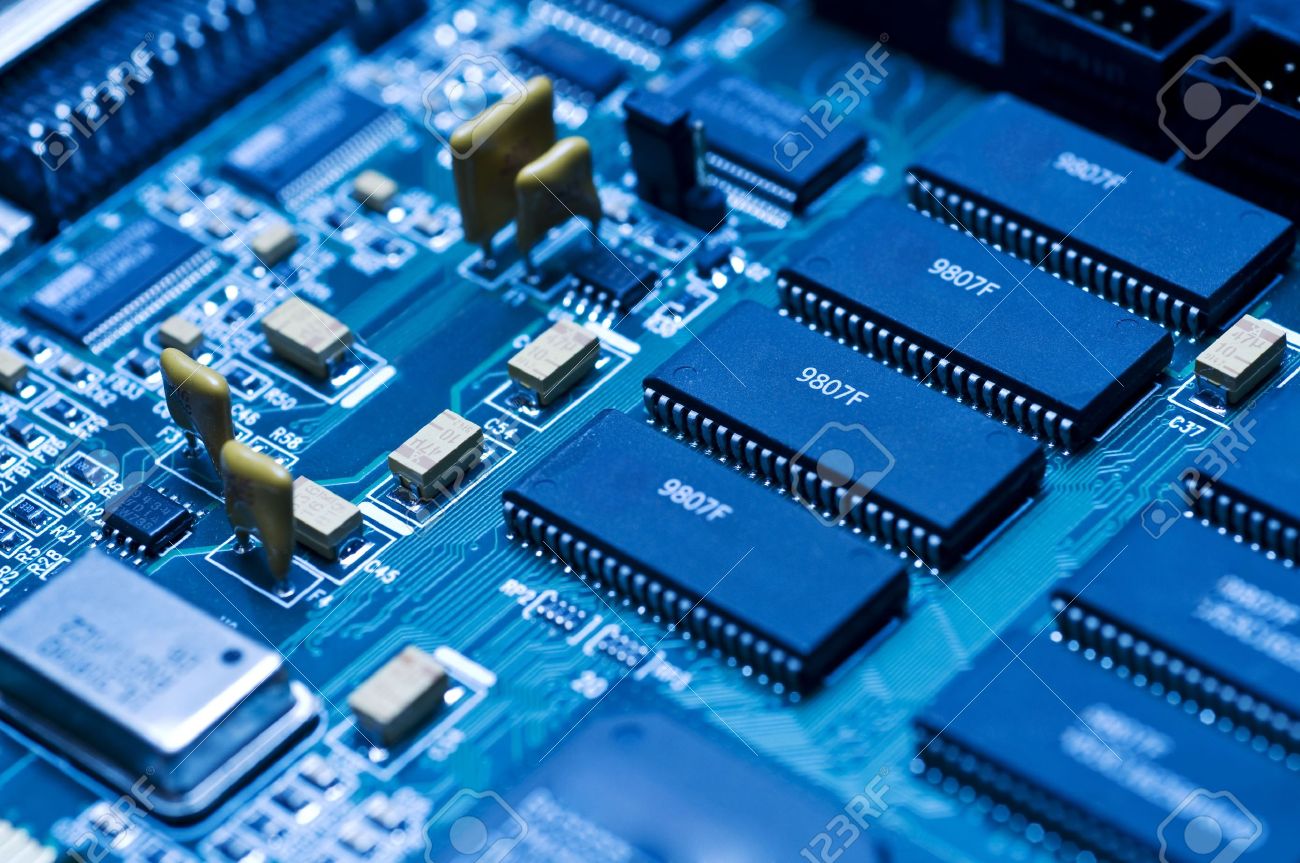 blue electronic circuit close up stock photo picture and royalty