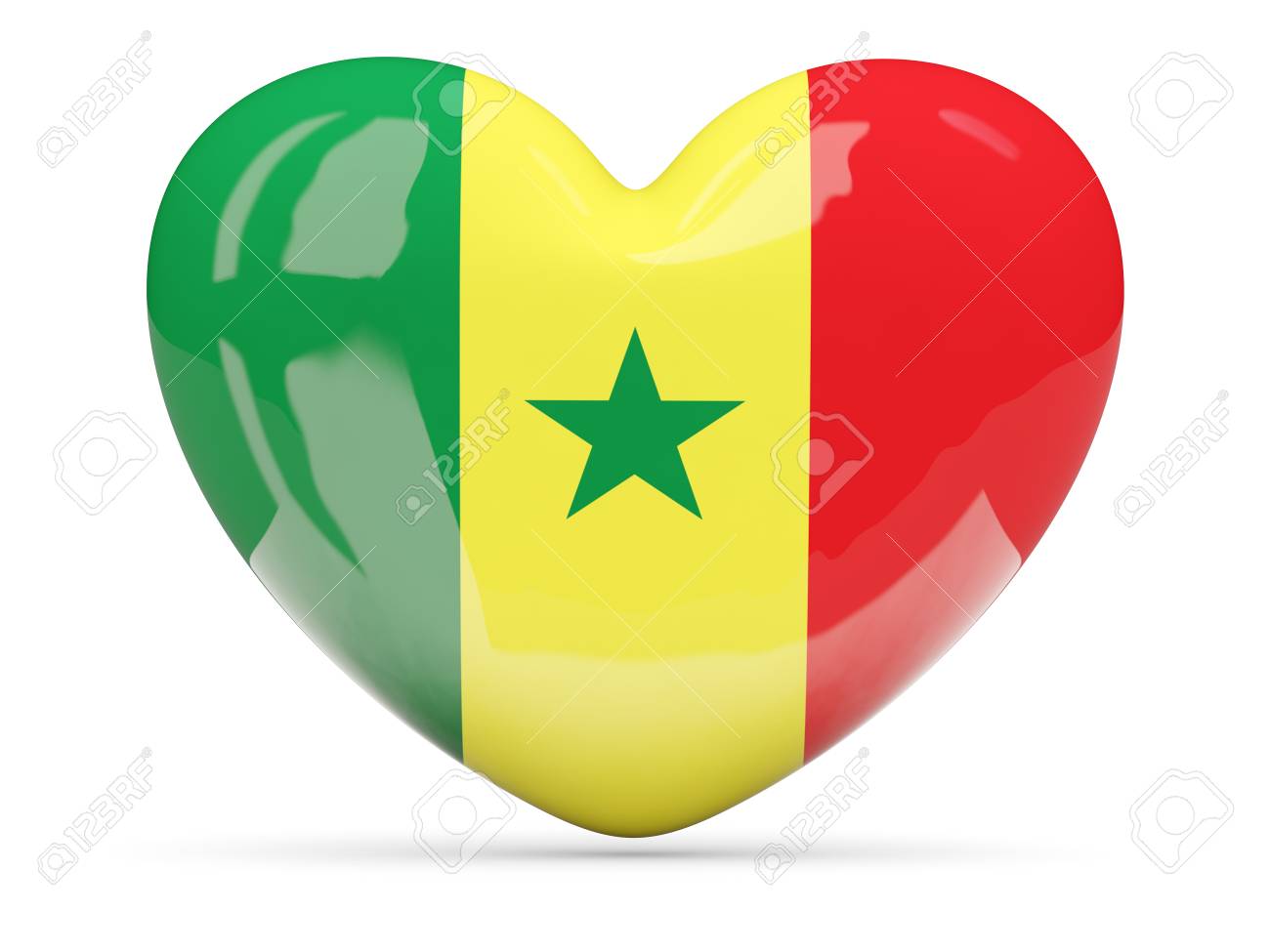 Icône En Forme De Coeur Avec Le Drapeau Du Sénégal Isolé Sur Blanc Banque D'Images Et Photos Libres De Droits. Image 37100676.