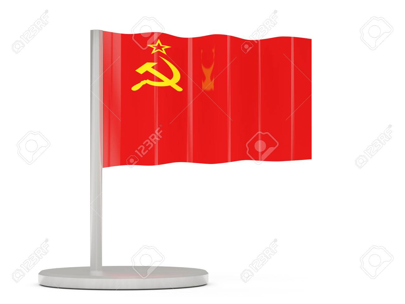 ソビエト連邦の国旗とピンします 3 D イラストレーション の写真素材 画像素材 Image