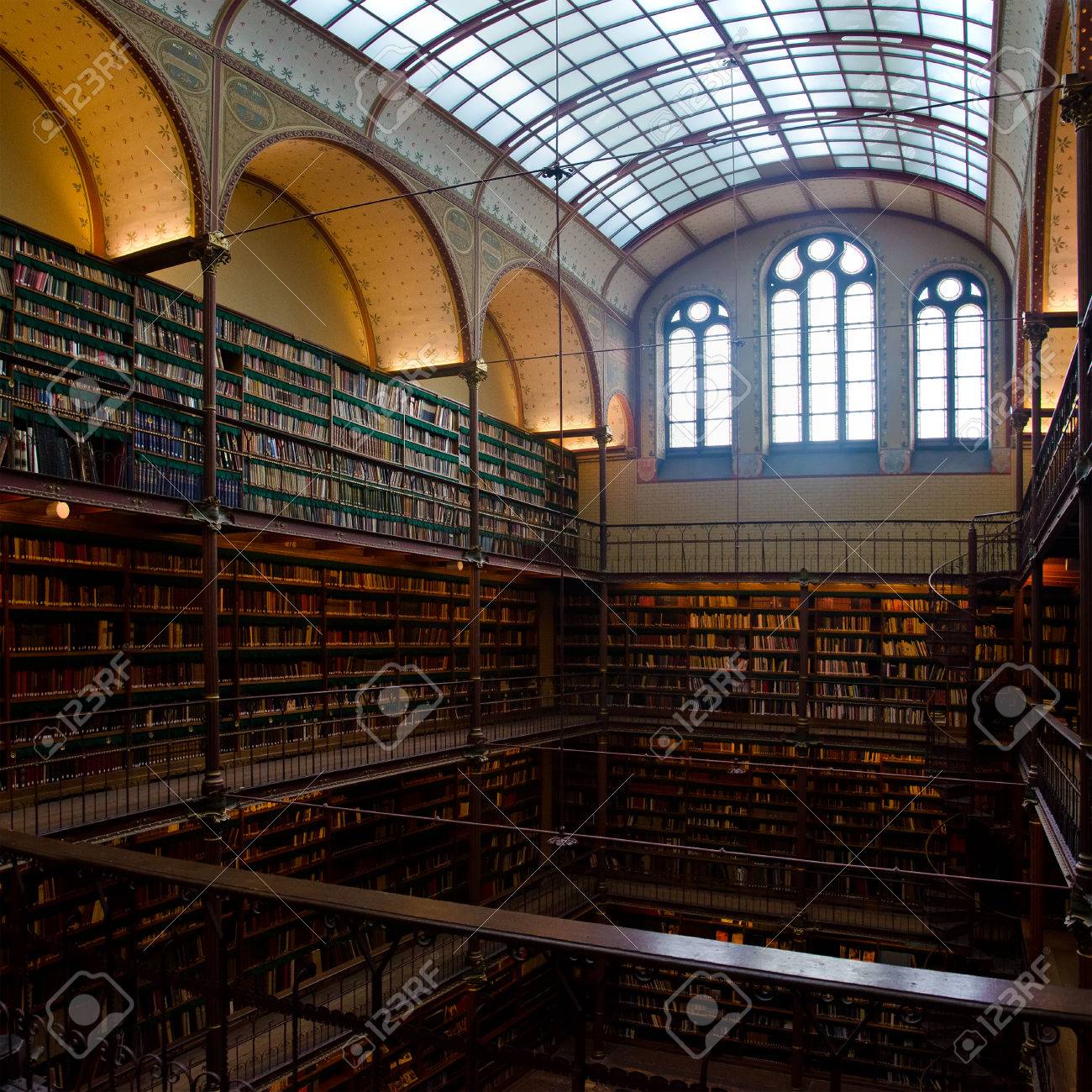 Interior Of Old Library In Rijksmuseum Amsterdam, Holland Stock ... Interior Of Old Library In Rijksmuseum Amsterdam, Holland Stock ...