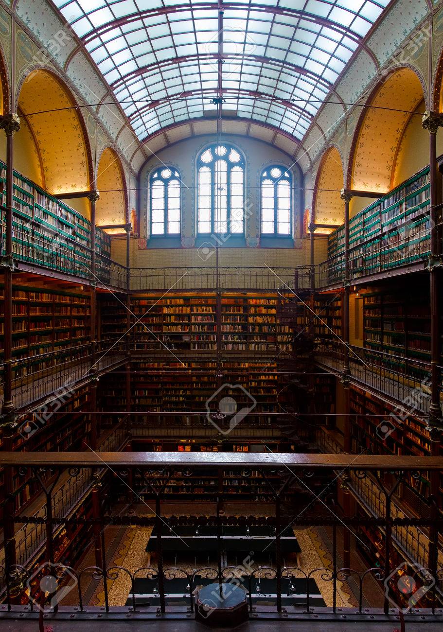 Interior Of Old Library In Rijksmuseum Amsterdam Holland Stock Photo Picture And Royalty Free Image Image
