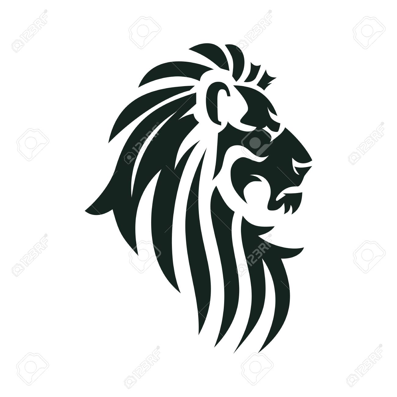 vector lion head image heraldic sign in the form of a lion