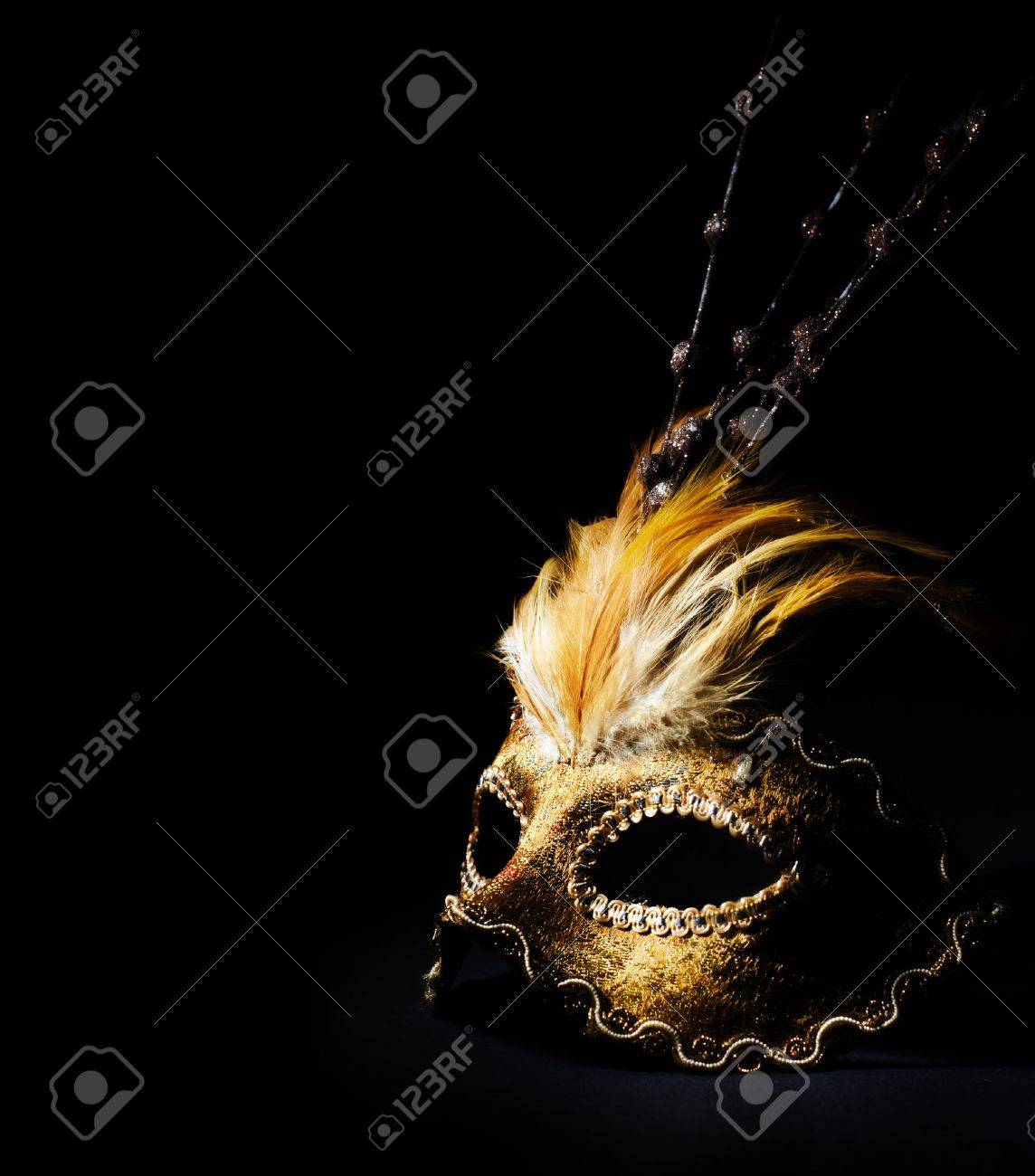 Download Golden Venetian Mask Over Black Background Stock Photo Picture And Royalty Free Image Image 27742067 PSD Mockup Templates