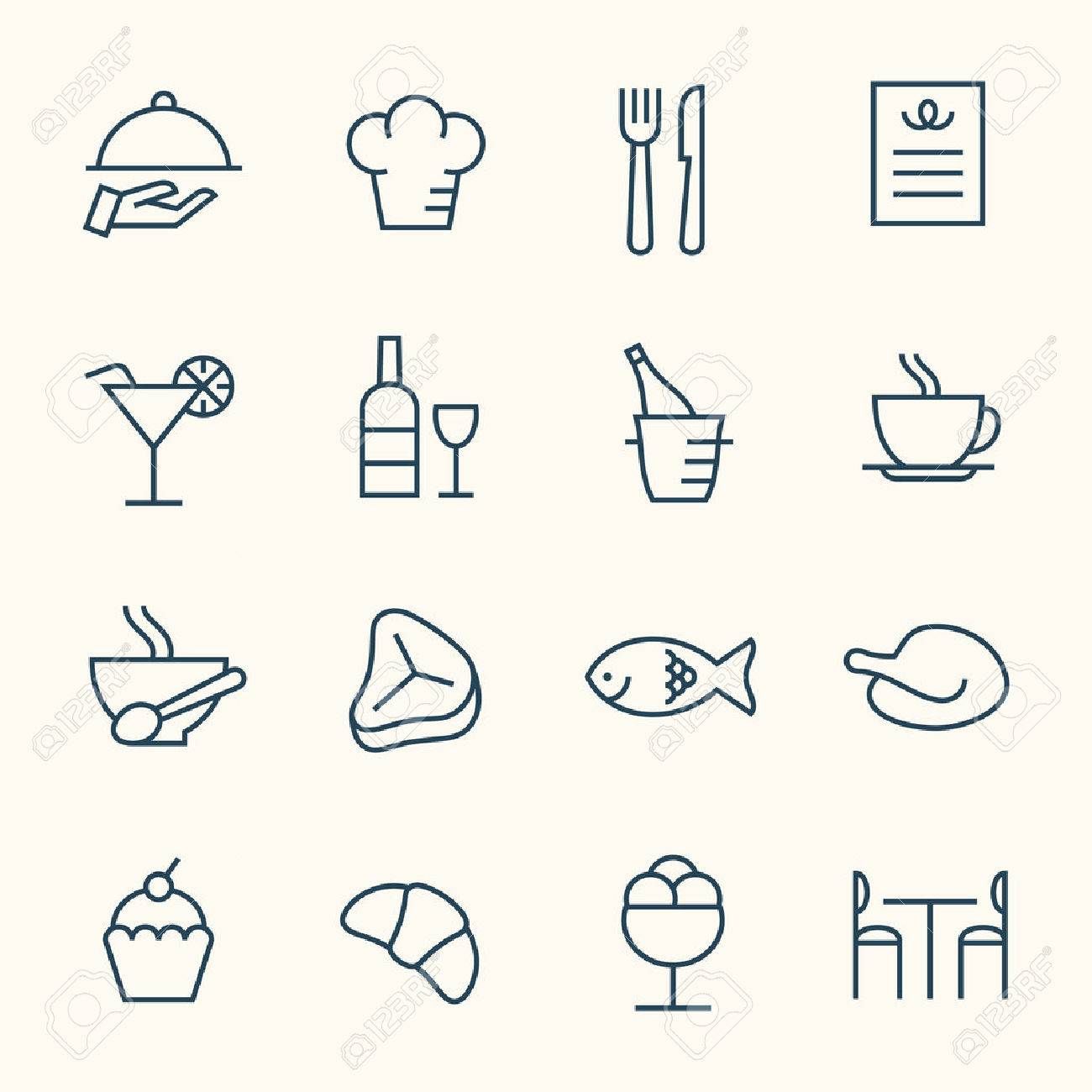 レストランのアイコンを設定 のイラスト素材 ベクタ Image