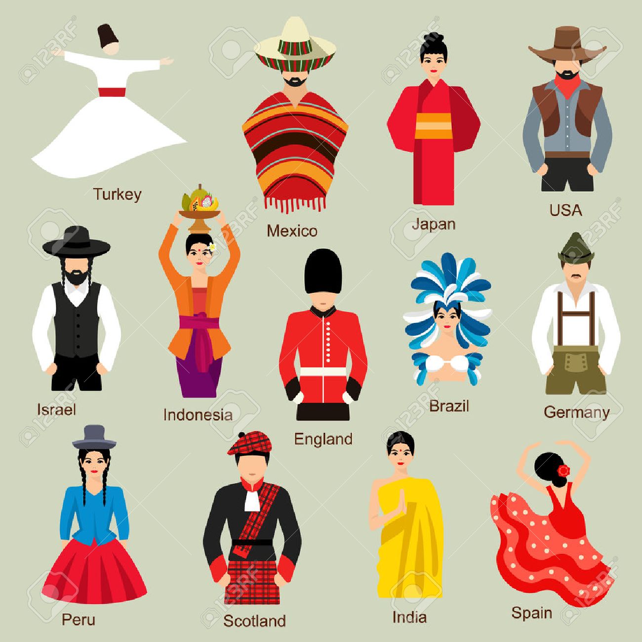 traditional costumes royalty free cliparts vectors and stock