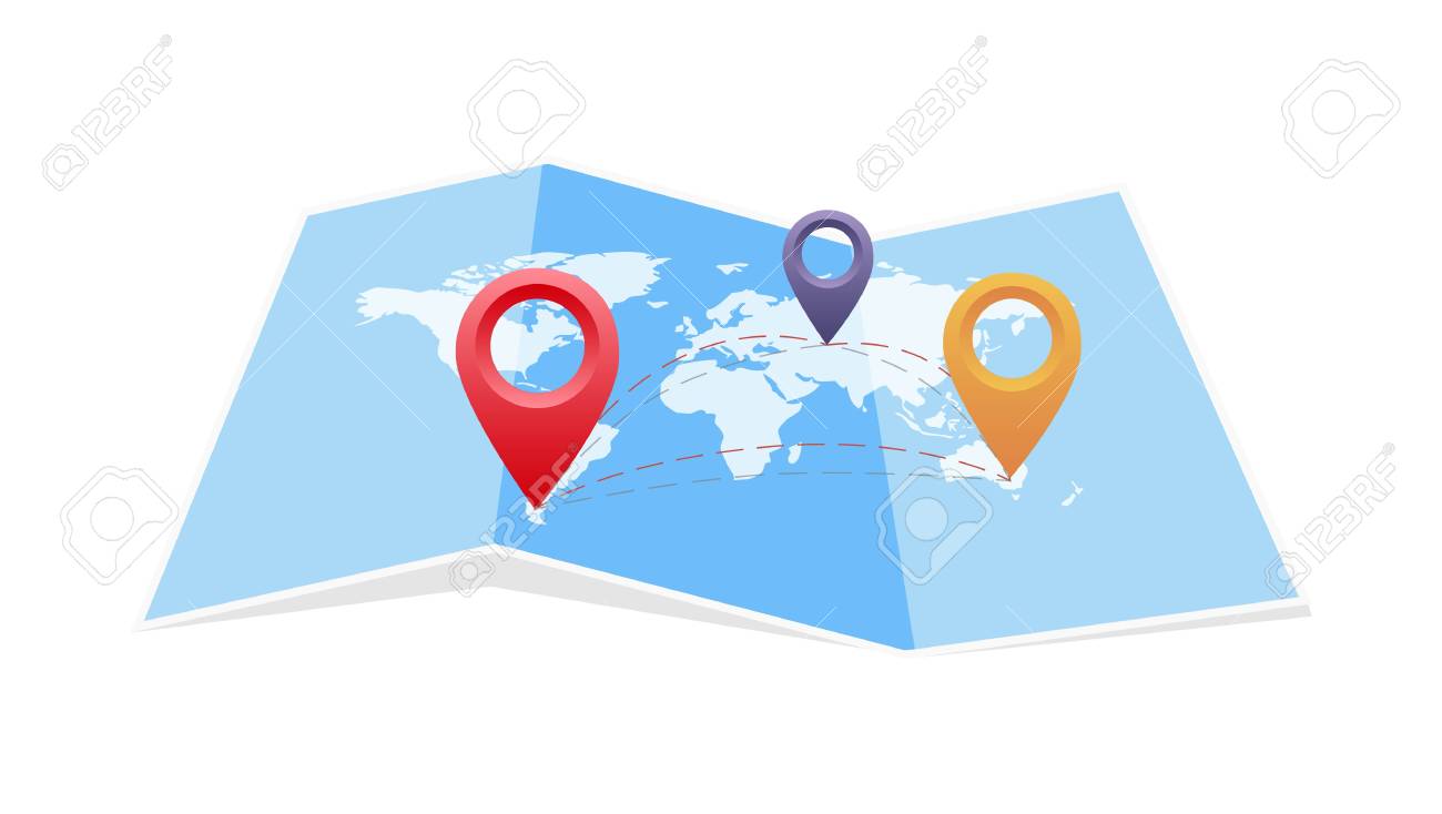 vector map icon with