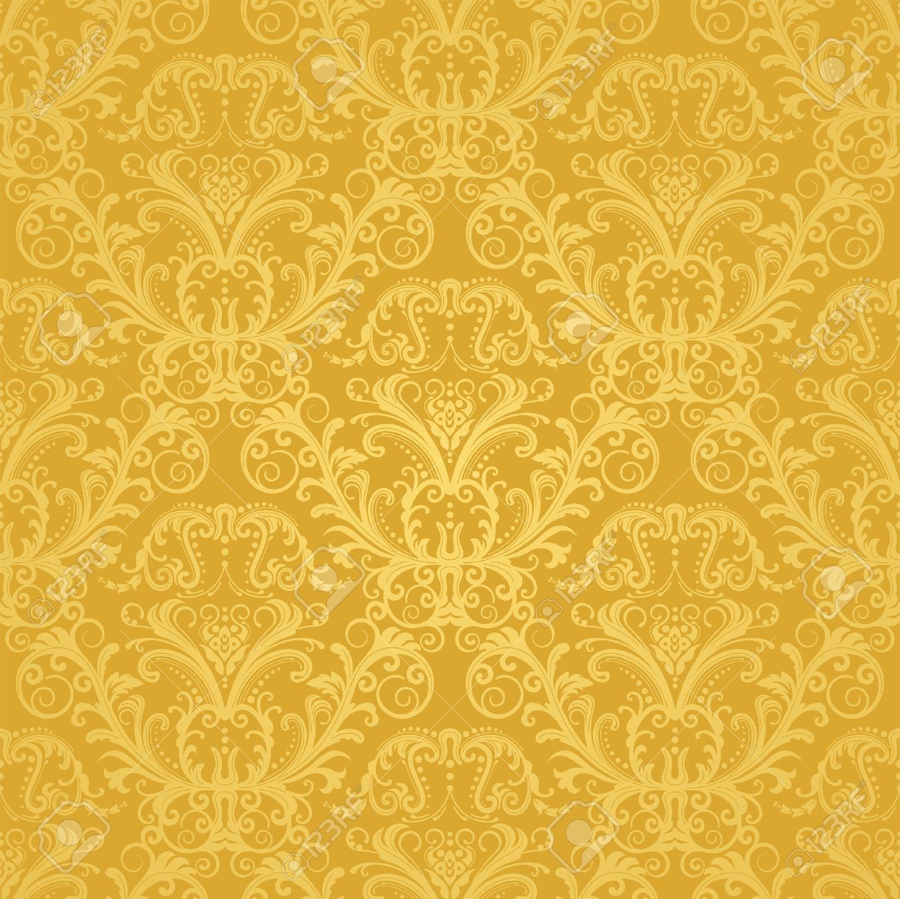 高級シームレスな黄金の花の壁紙 のイラスト素材 ベクタ Image