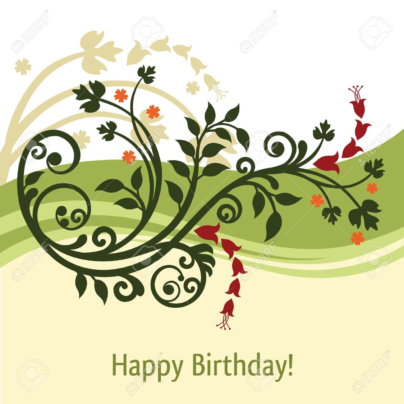 green and yellow birthday card royalty free cliparts vectors and happy birthday green