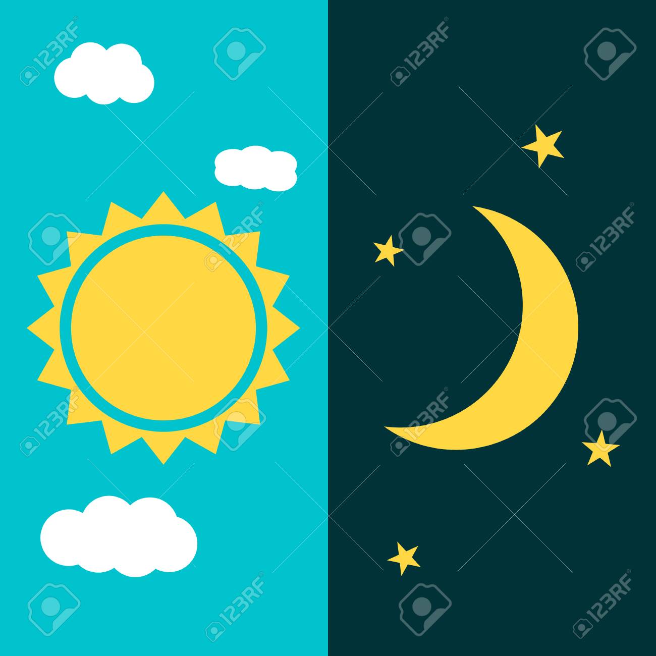 Sun And Moon Royalty Free Cliparts Vectors And Stock Illustration Image