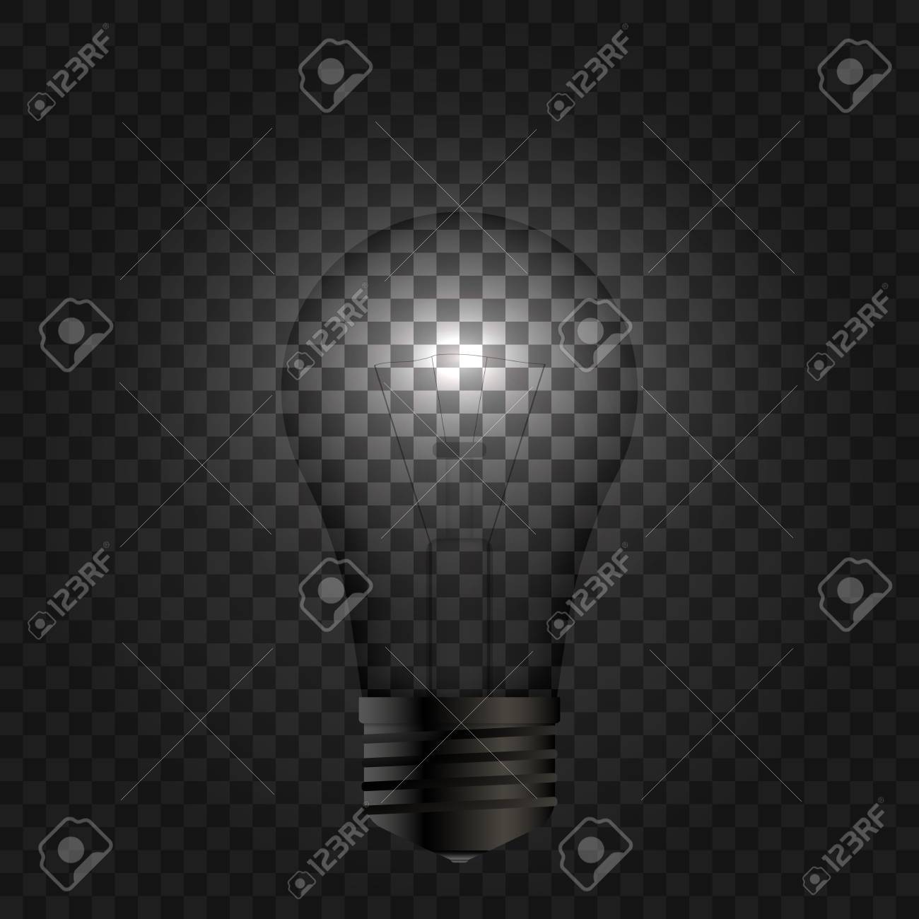 暗い背景に現実的な電球 ベクトルのイラスト素材 ベクタ Image 9470