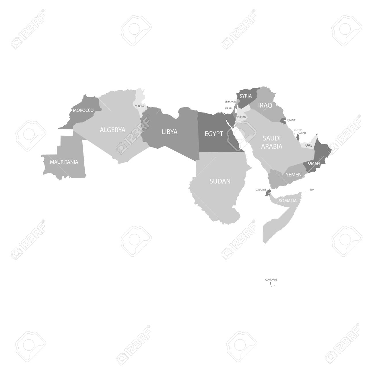 Arab World Map Vector Arab League Countries Maps Set. Vector Eps10 Royalty Free Svg, Cliparts,  Vectors, And Stock Illustration. Image 123311973.