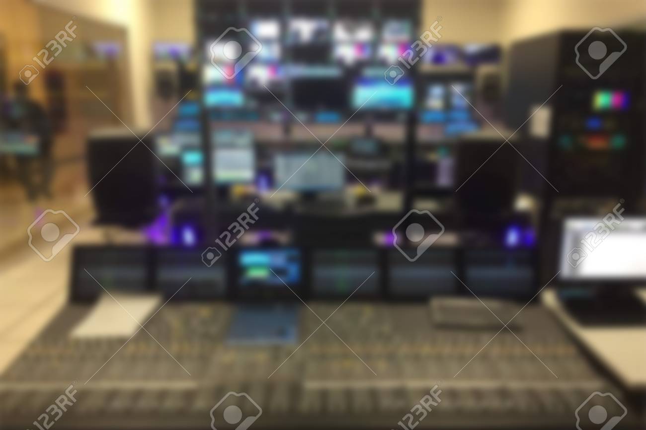blur image video switch of television broadcast working with video boardcast