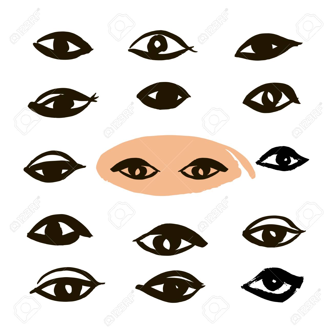 手描きの落書きの目。のイラスト素材・ベクター Image 96761826 