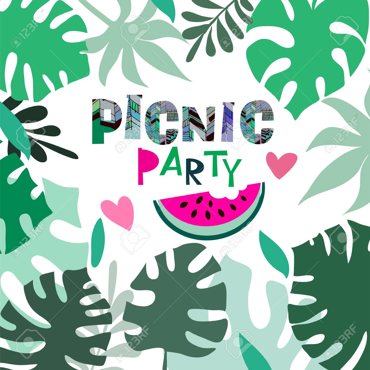 summer picnic party template poster party invitation card