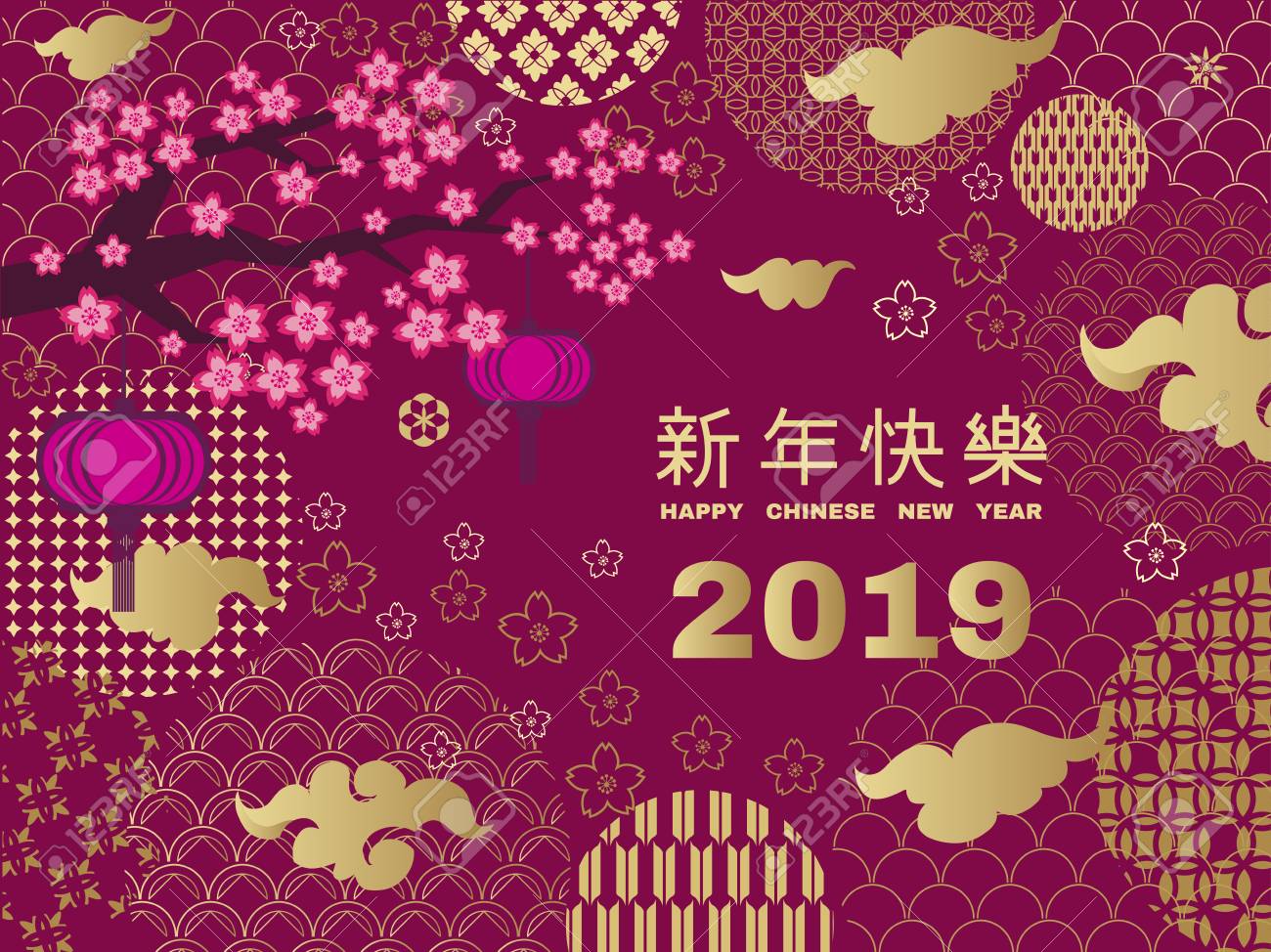 happy chinese new year pig symbol 2019 new year template chinese greeting cards