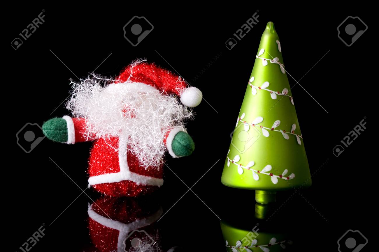 Verre Arbre de Noël Babiole ARGENT /& ROSE Père Noël Ornement