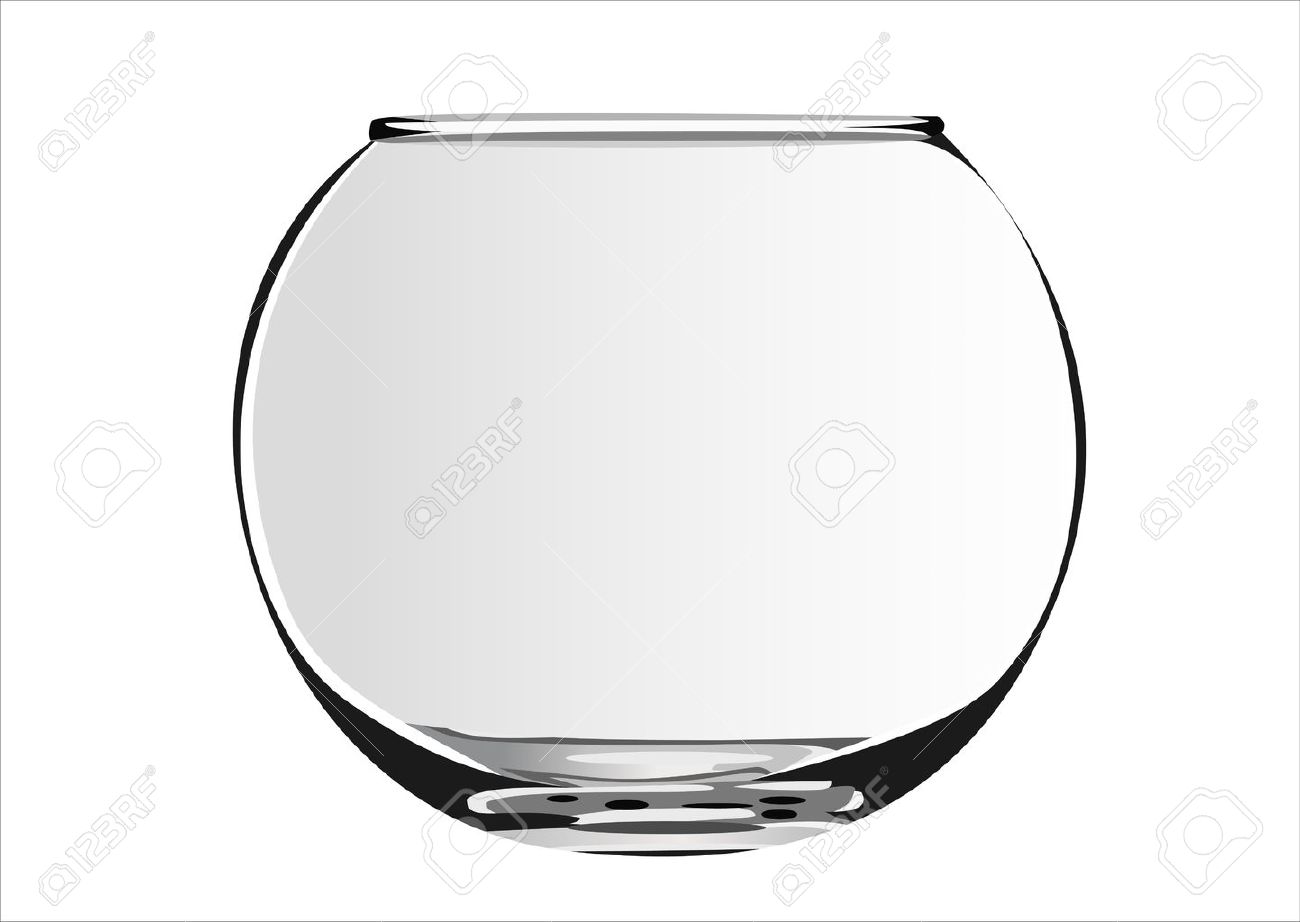 Close up view of fish bowl isolated on white - 13928657 Close up view of fish bowl isolated on white - 13928657
