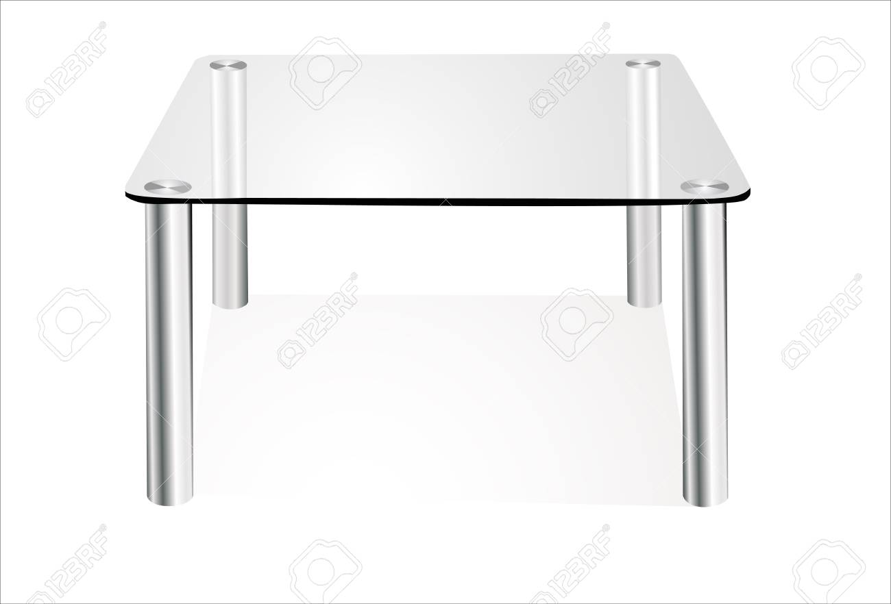 Modern Glass Table Isolated On White Background Royalty Free Cliparts Vectors And Stock Illustration Image