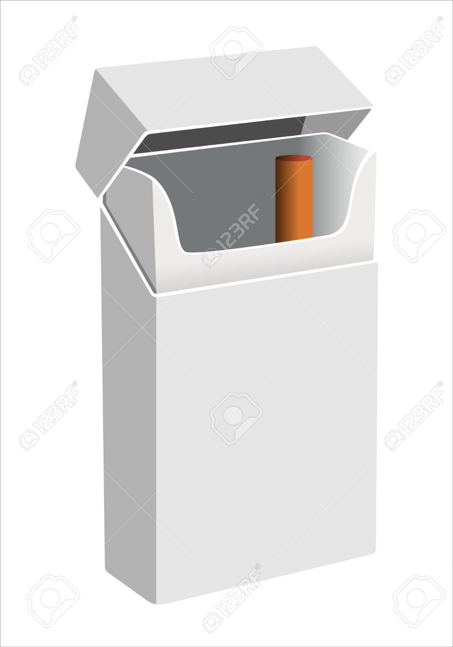 closed and opened empty cigarettes pack template royalty free