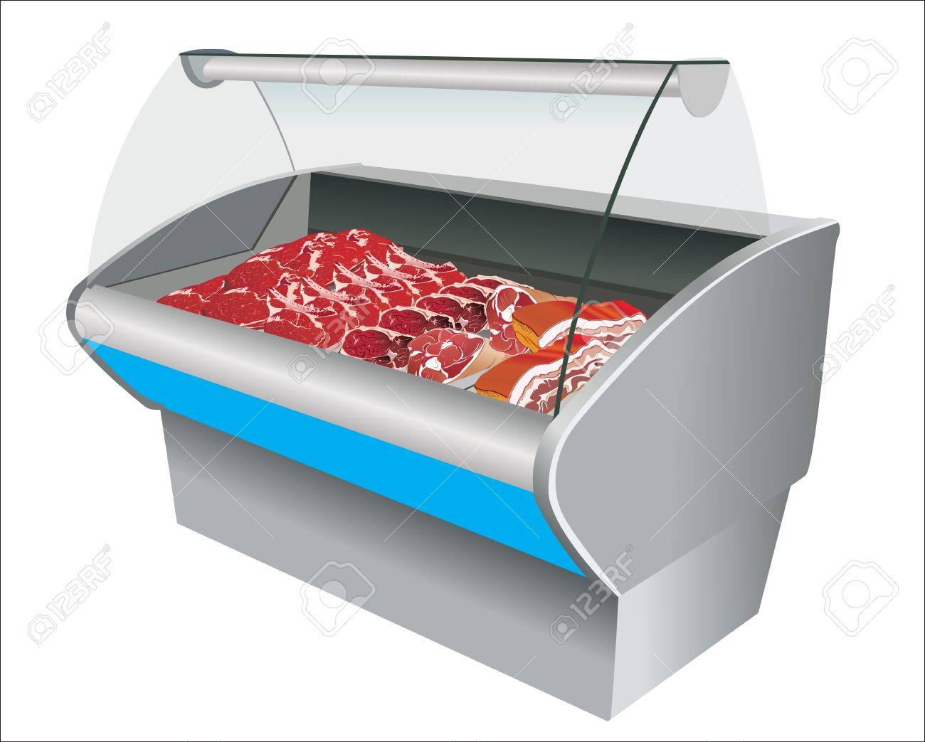 Fresh meat in refrigerator in a shop - 19394580 Fresh meat in refrigerator in a shop - 19394580
