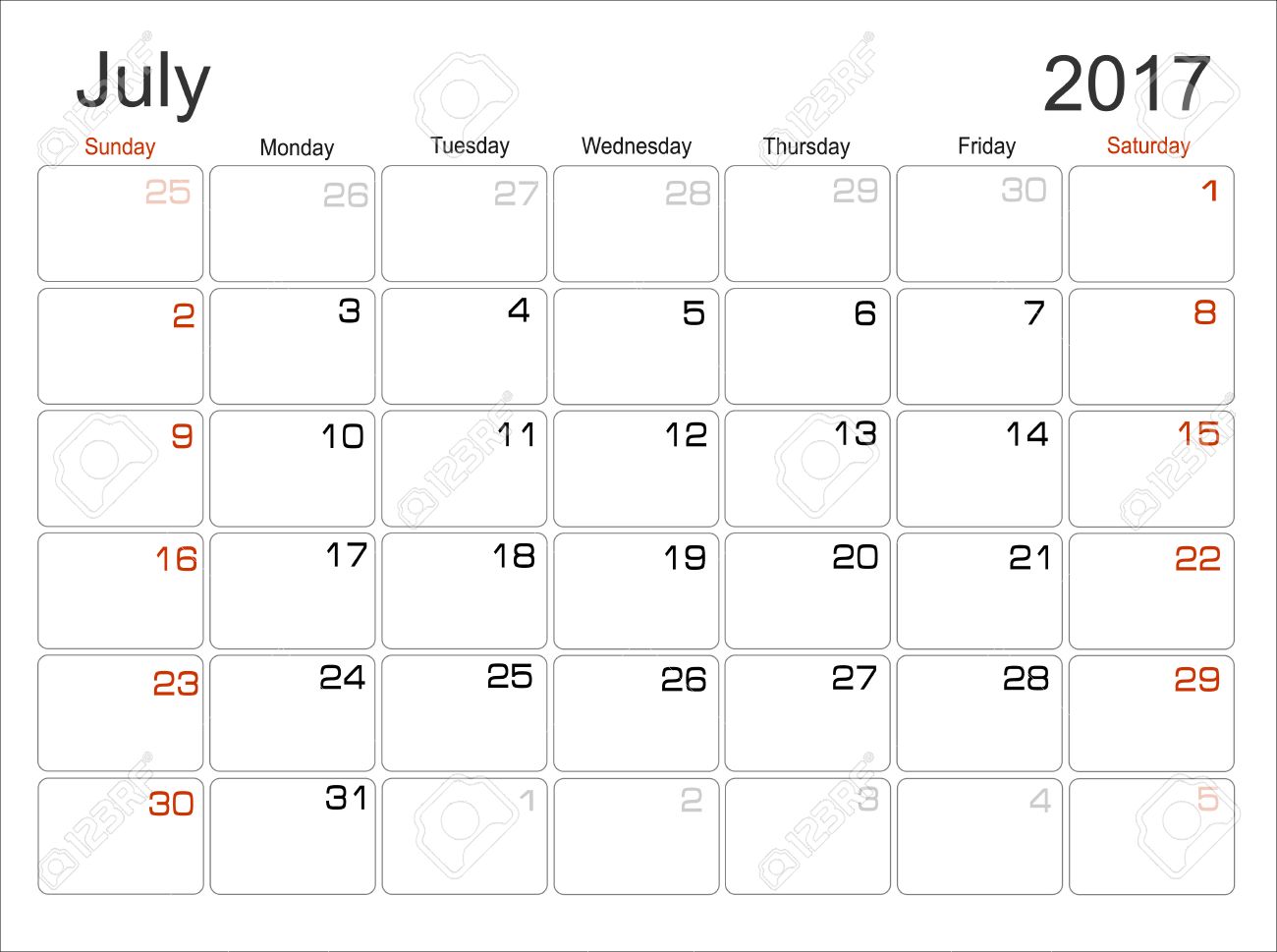 monthly planning calendar