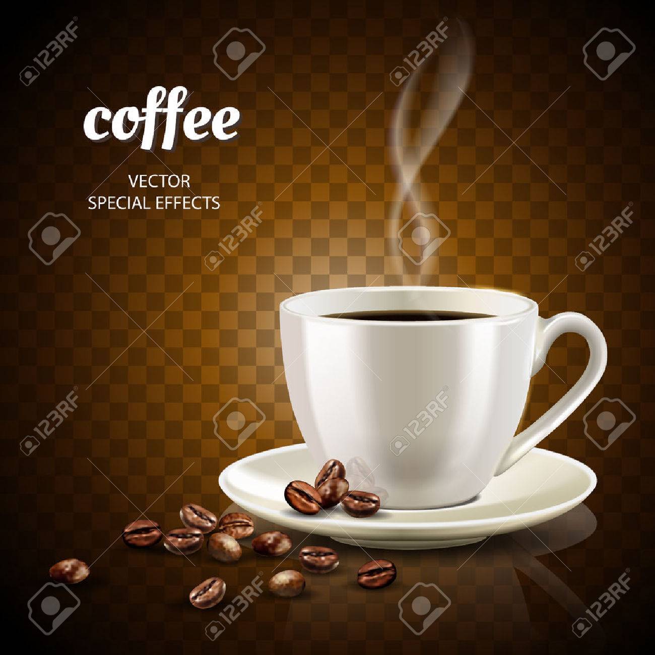 Coffee concept illustration with filled coffee cup and few coffee beans, 3d illustration - 82758354 Coffee concept illustration with filled coffee cup and few coffee beans, 3d illustration - 82758354