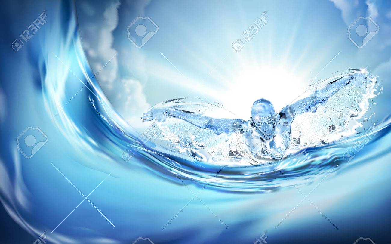 液と青い空 3 D イラストレーション スイマー水泳バタフライ のイラスト素材 ベクタ Image 液と青い空 3 D イラストレーション スイマー水泳バタフライ のイラスト素材 ベクタ Image