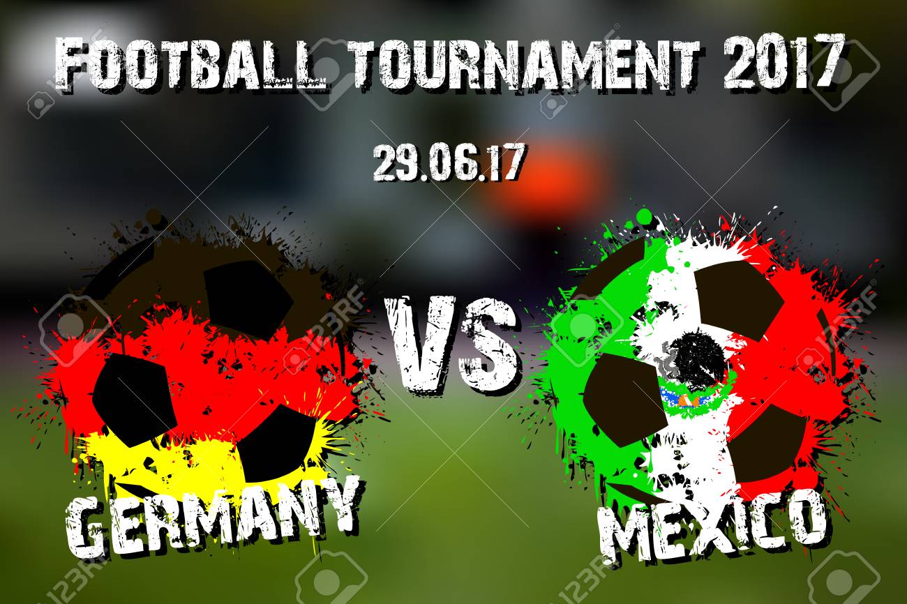 バナー サッカー ドイツ Vs メキシコを試合します ベクトル図のイラスト素材 ベクタ Image