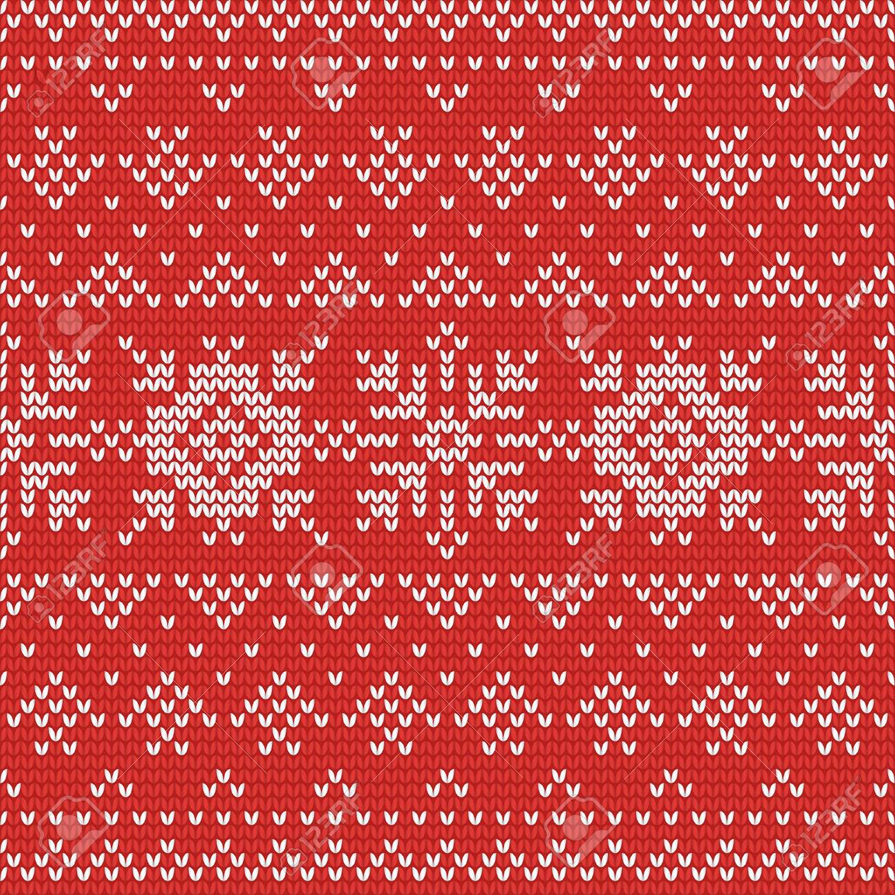 Christmas Knitting Seamless Pattern With Snowflakes And Triangles Christmas Knitting Seamless Pattern With Snowflakes And Triangles