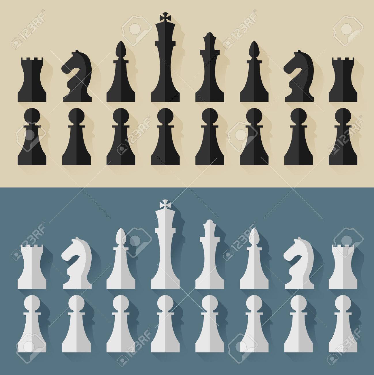 chess pieces flat design