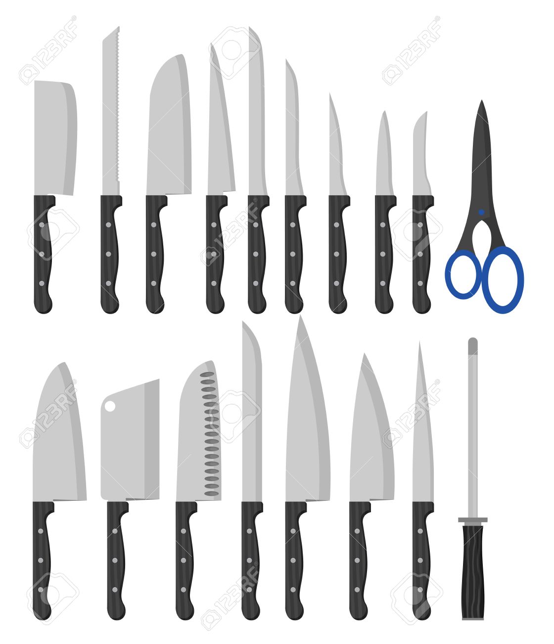 Uncategorized Types Of Kitchen Knives different types of kitchen knives vectors set royalty free stock vector 35981422