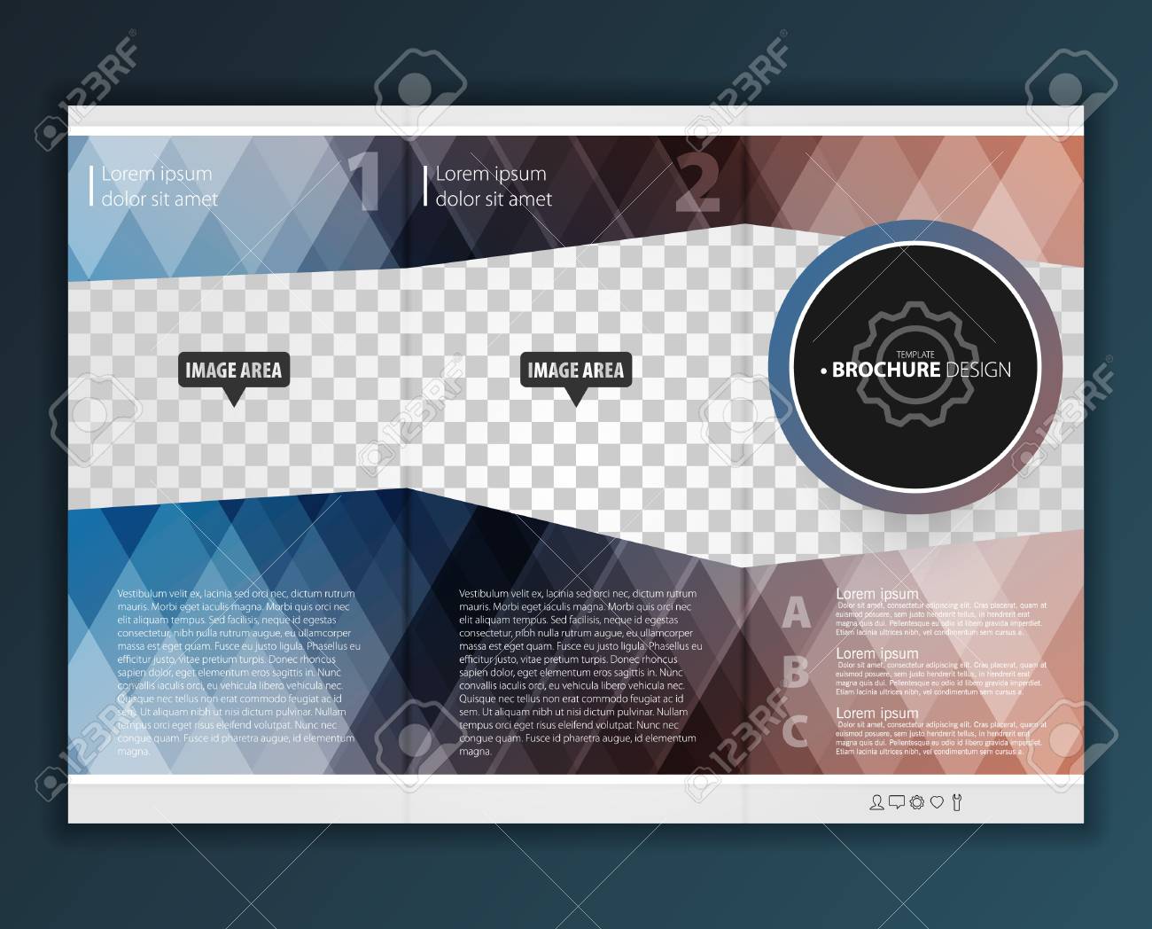 vector modern tri fold brochure design template royalty free