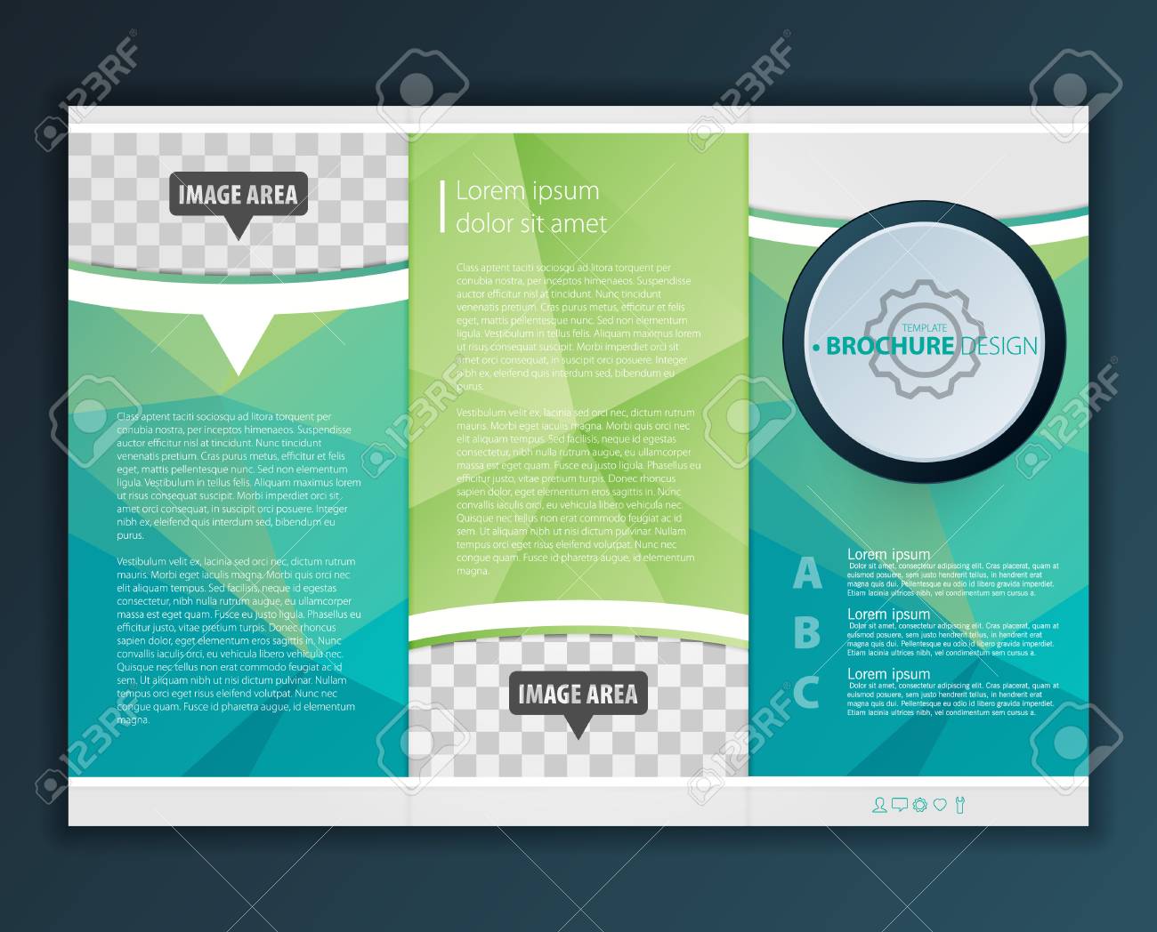 vector modern tri fold brochure design template royalty free