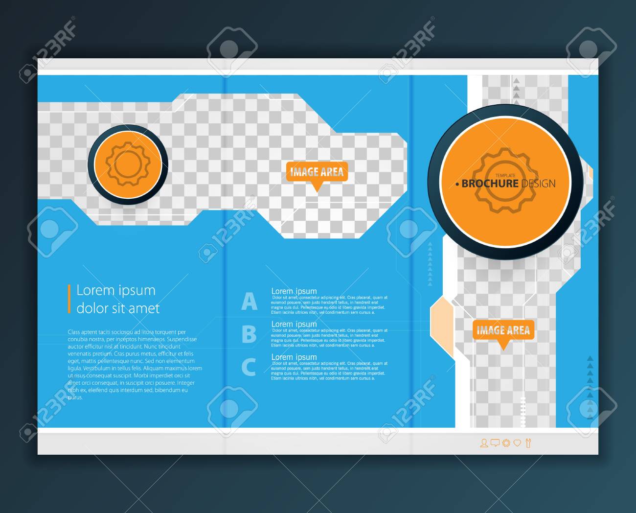vector modern tri fold brochure design template royalty free