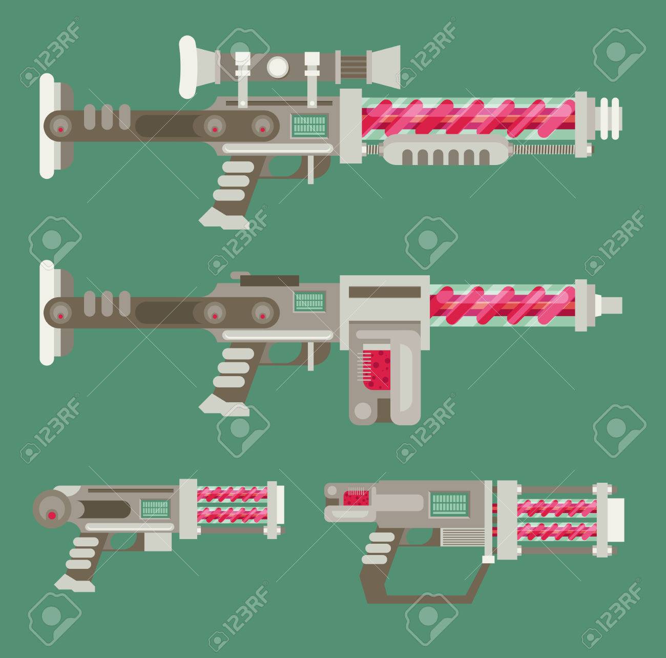 サイエンス フィクションの未来的な兵器 のイラスト素材 ベクタ Image