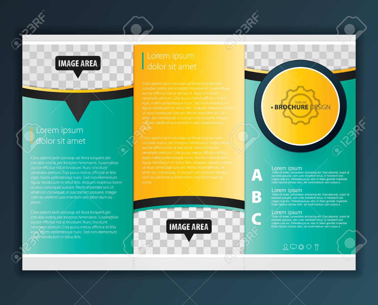 vector modern tri fold brochure design template royalty free