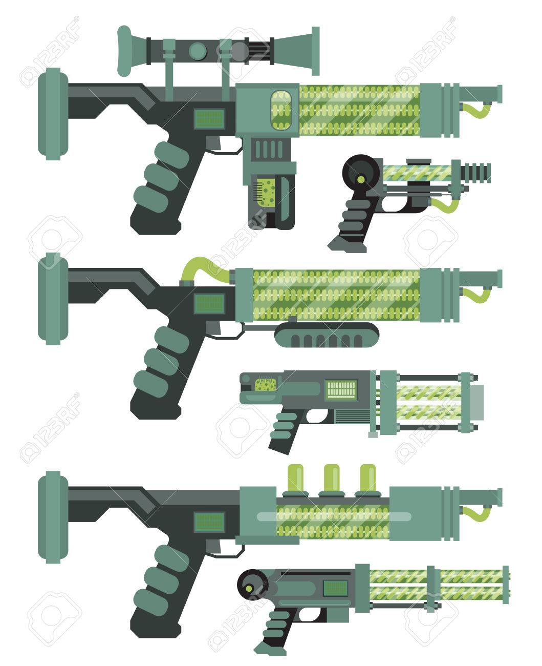 サイエンス フィクションの未来的な兵器 のイラスト素材 ベクタ Image