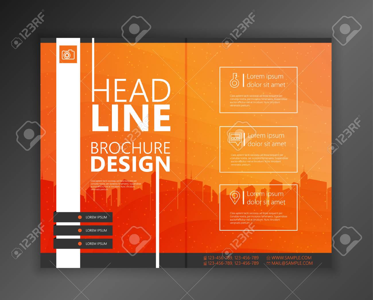 modern vector abstract brochure report or flyer design template