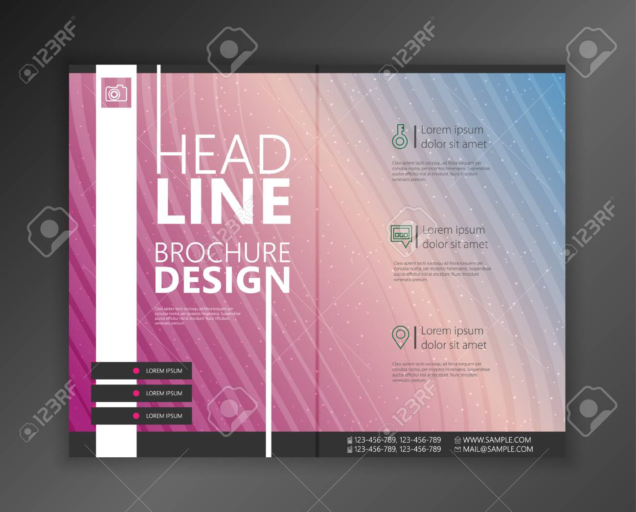 modern vector abstract brochure report or flyer design template