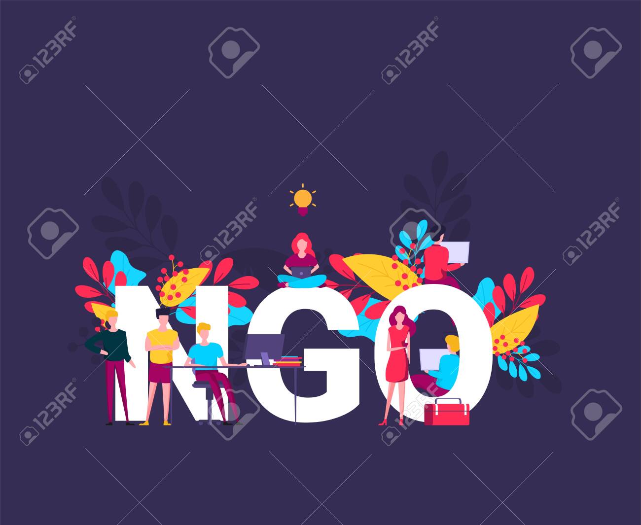 NGO, 비정부기구. 키워드, 문자 및 아이콘 개념입니다. 로열티 무료 사진, 그림, 이미지 그리고 스톡포토그래피. Image  137173583