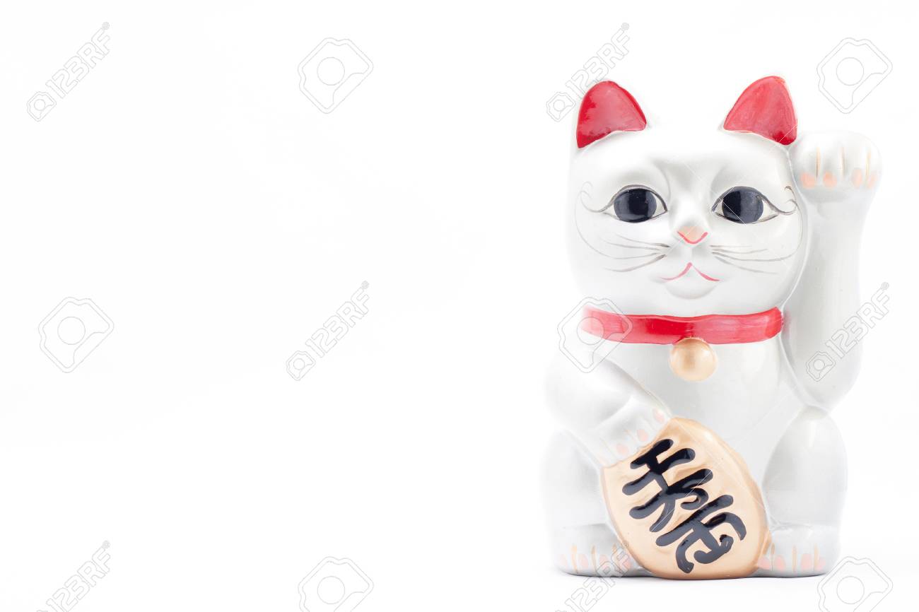 日本銀の招き猫は 幸運な猫として知られている 招き猫と呼ばれる の写真素材 画像素材 Image