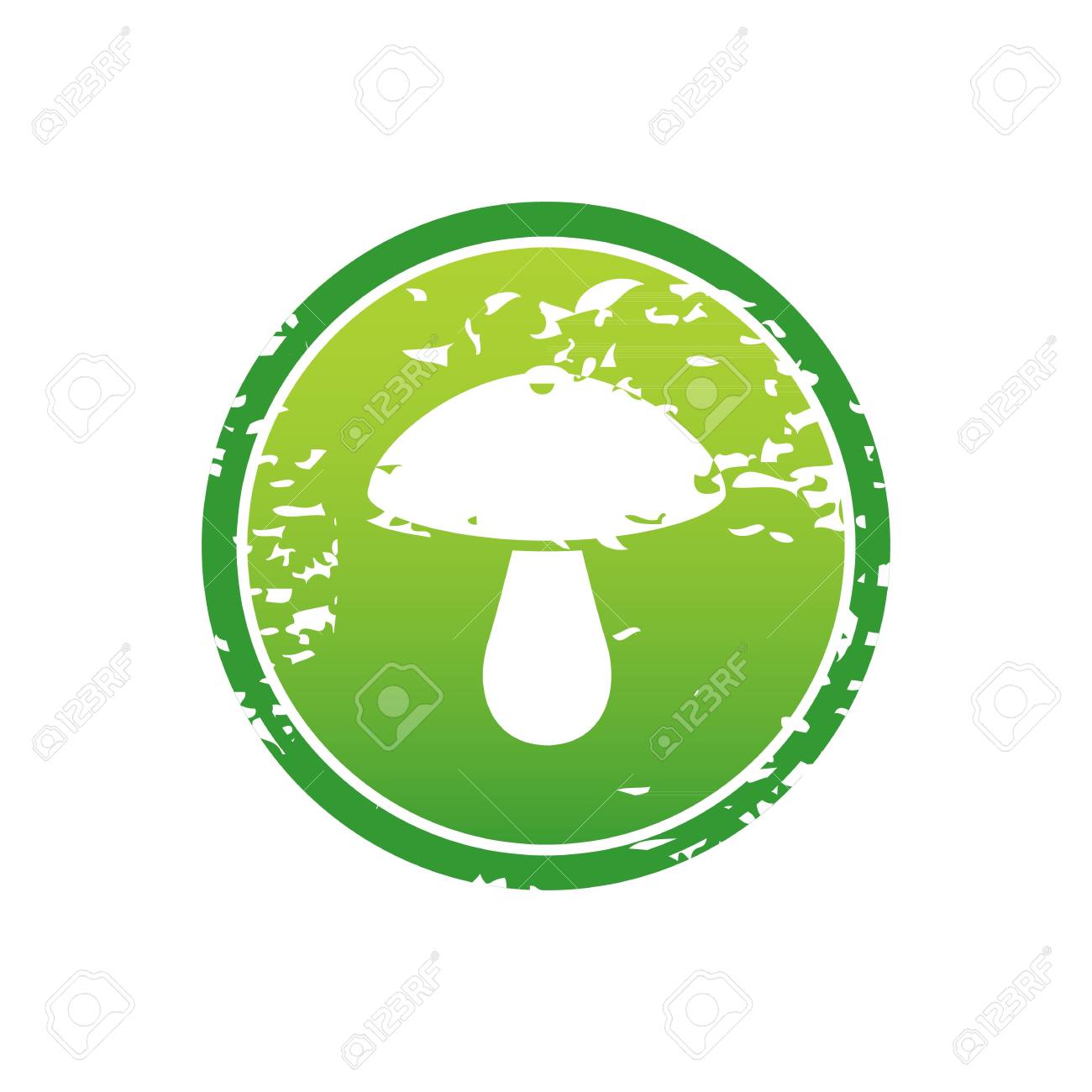 stylish mushroom symbol or template inside green frame illustration