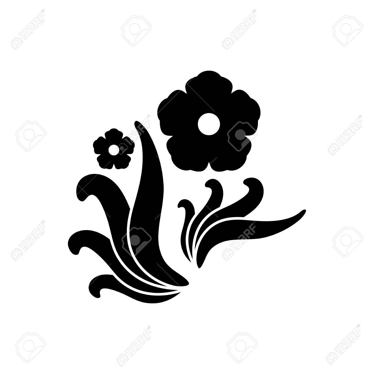 Tropical Flower Tattoo in Black and White