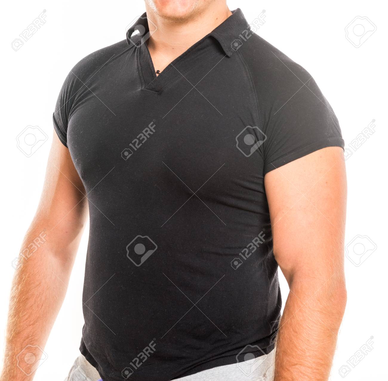 トレーニング服を着て筋肉男の胴体 の写真素材 画像素材 Image